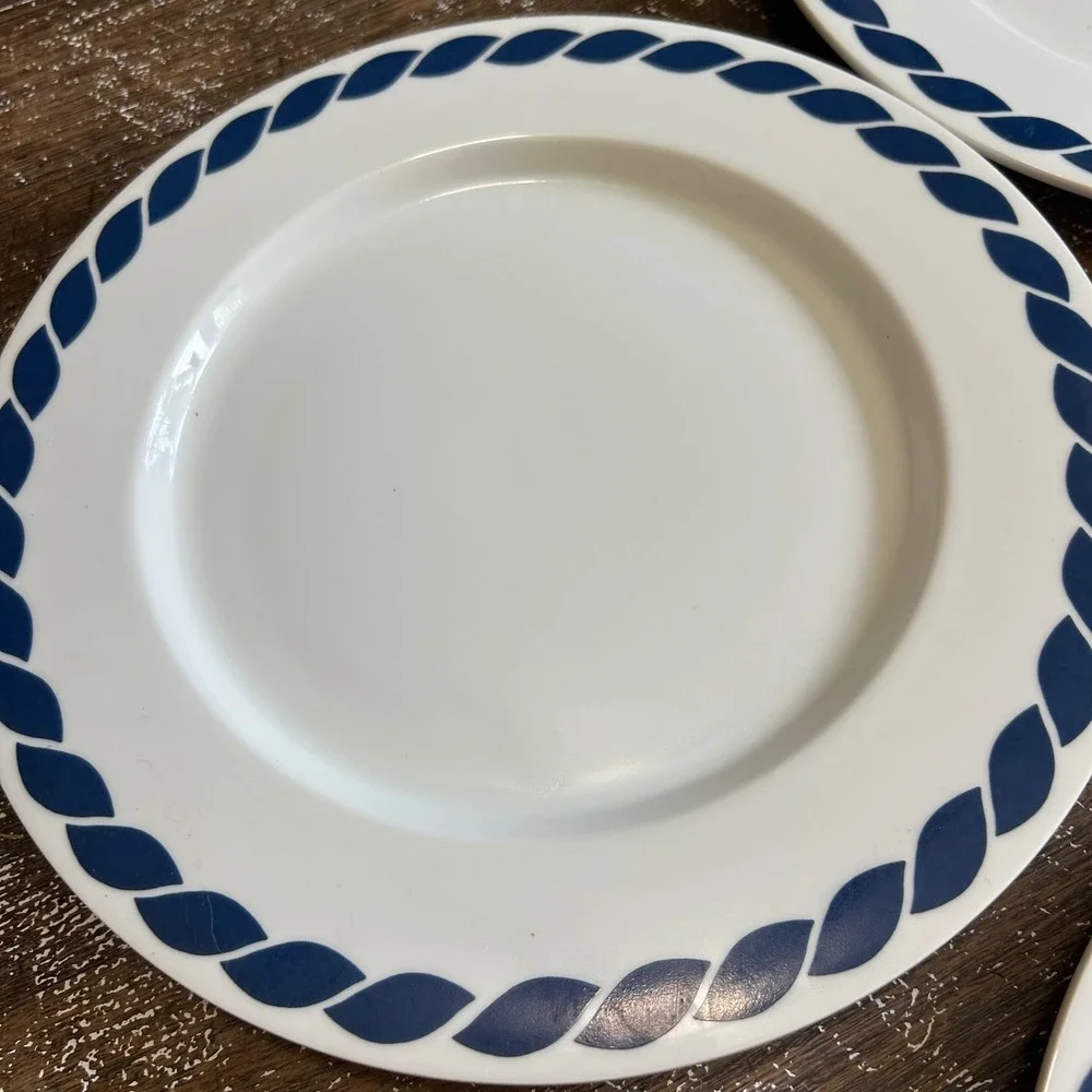 Mikasa Bob Van Allen Nautilus Blue Stone China Dinner Plates Set of 4